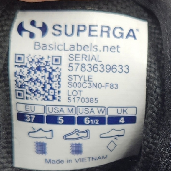 Superga Black Canvas Classoc Low Sneaker 6.5 - Picture 8 of 8